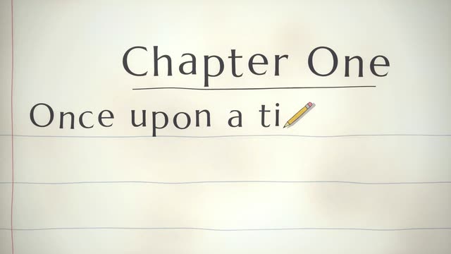 A notebook page: Chapter One, Once upon a time